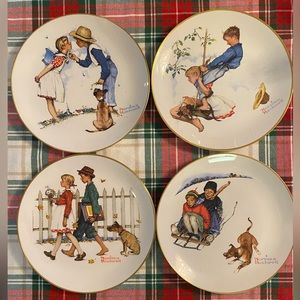 Vintage 1972 Norman Rockwell plates -4 seasons